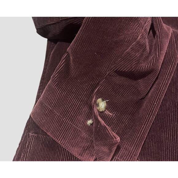 LLBean Women's 14 Reg Burgundy Corduroy Pocket Notch Collar Blazer Jacket Preppy - Picture 9 of 9